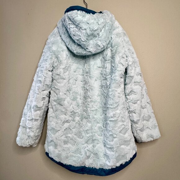 THE NORTH FACE MossBud Swirl Reversible Coat Girls M 10-12 Parka Winter Jacket - Picture 7 of 14